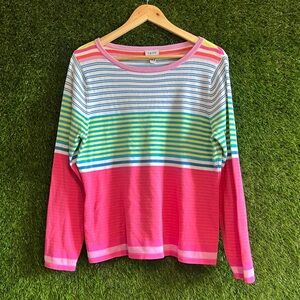 Izod Striped Knit Long Sleeve Shirt